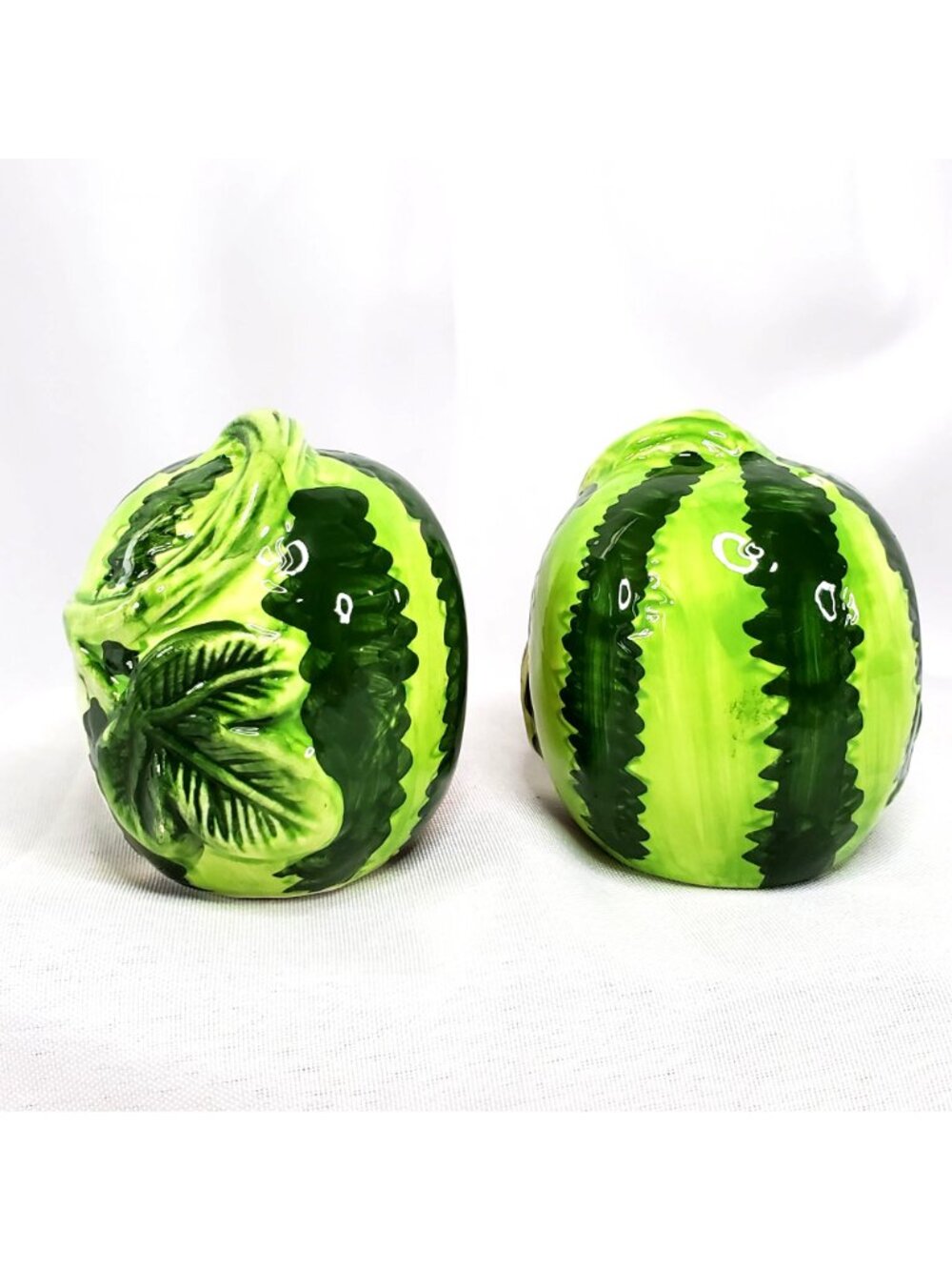 VTG Watermelon Ceramic Salt & Pepper Shakers Hand-Painted 2.75" Tall - Picture 9 of 10